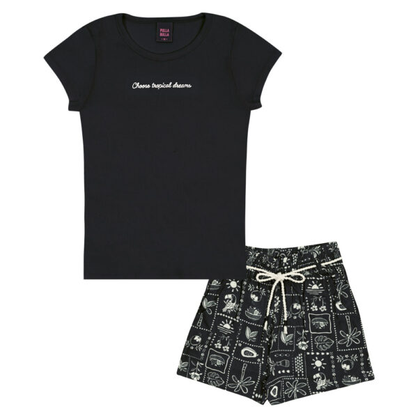 Conjunto Preto Juvenil Pulla Bulla Menina - 53527-51